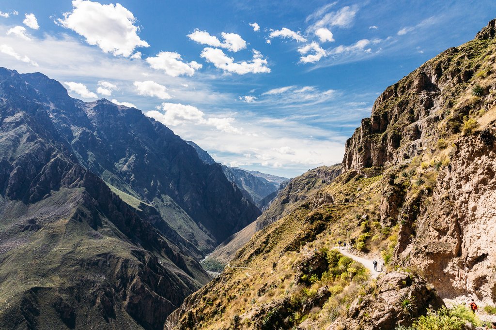The deep Colca Canyon and its terraces