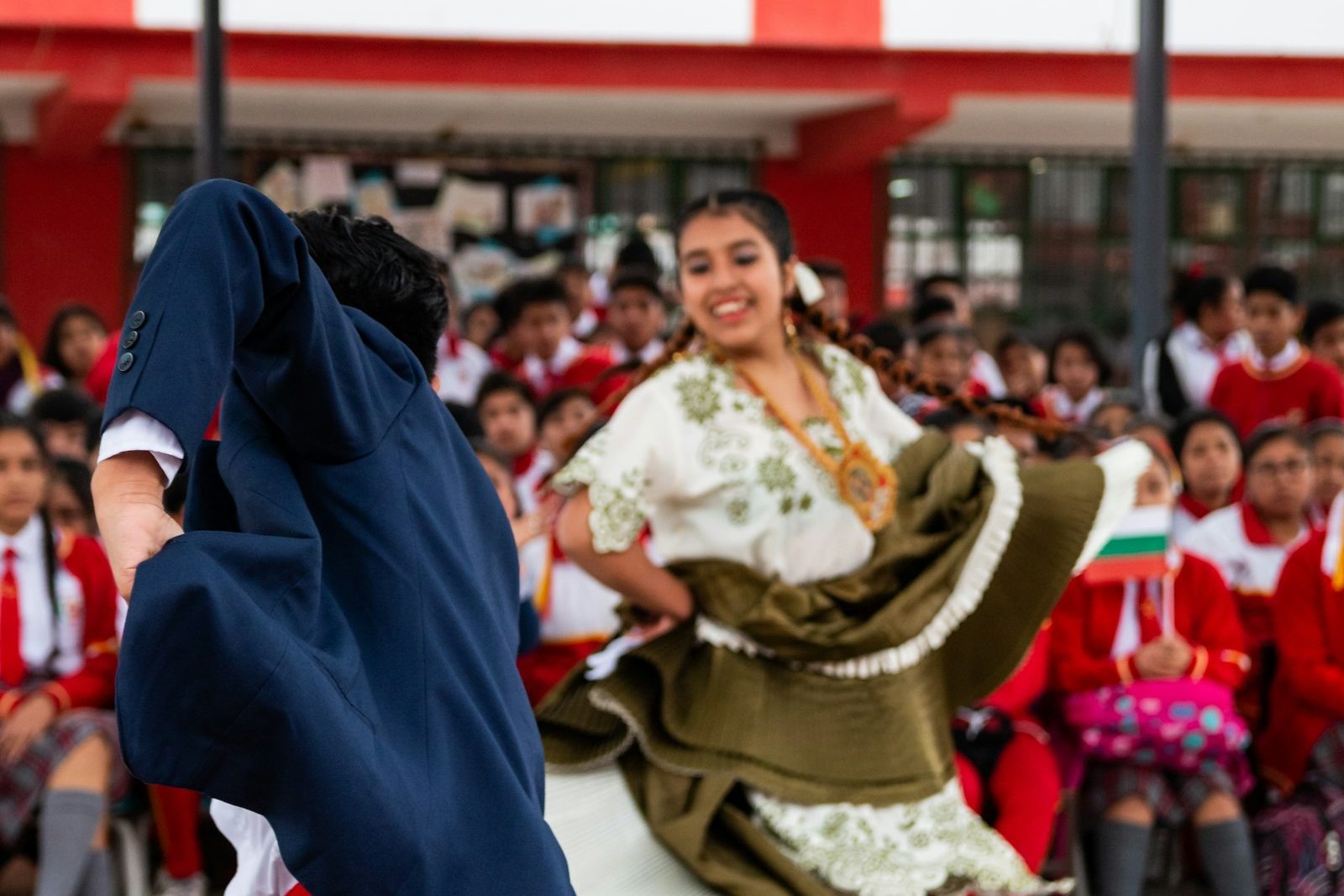 Dancers performing a traditional Peruvian dance