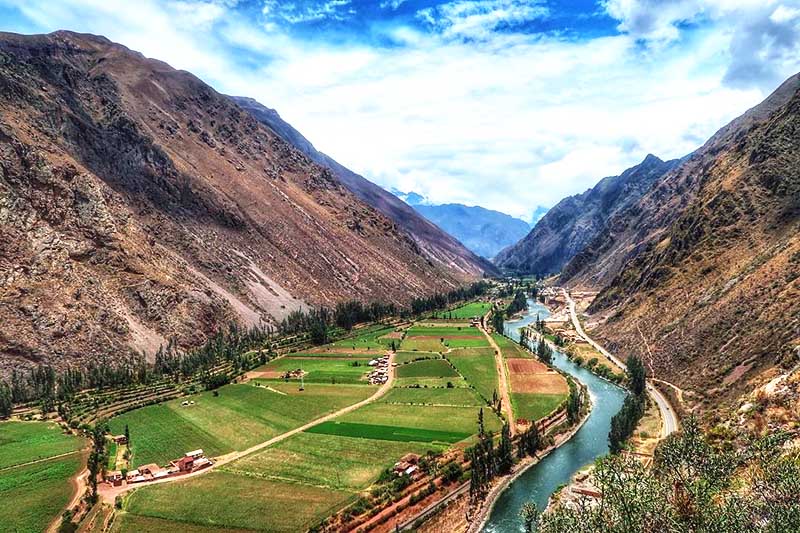 The Sacred Valley of the Incas, terraces and river